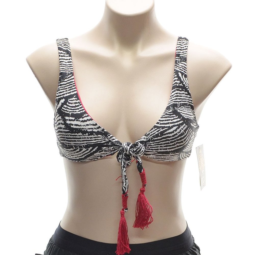 Becca by Rebecca Virtue Bodhi Tree Tassel Tie Front Bikini Top Size M